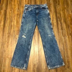 Gap Jeans Women's 29 Vintage Flare High Rise Acid Wash Distressed Relaxed Denim